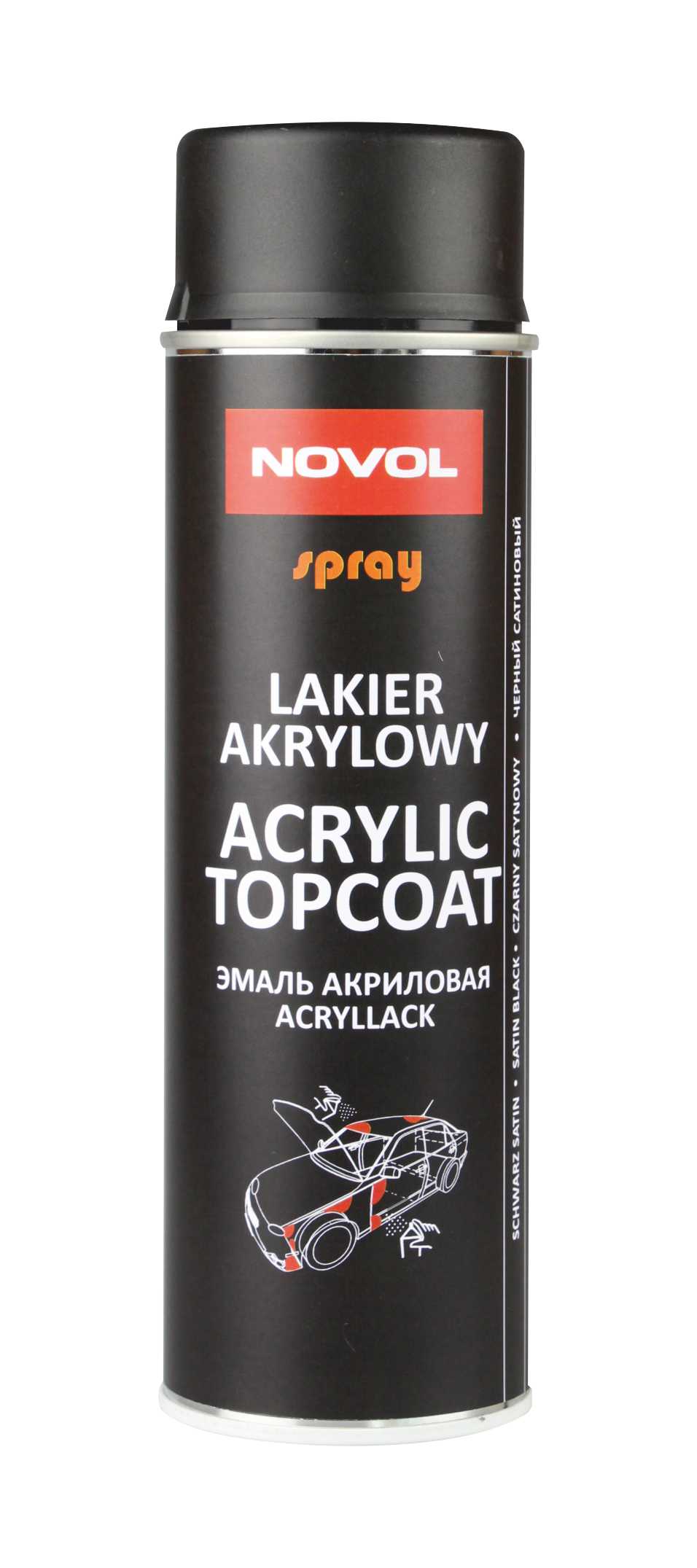 Novol Acrylic Satin Black Aerosol 500ml